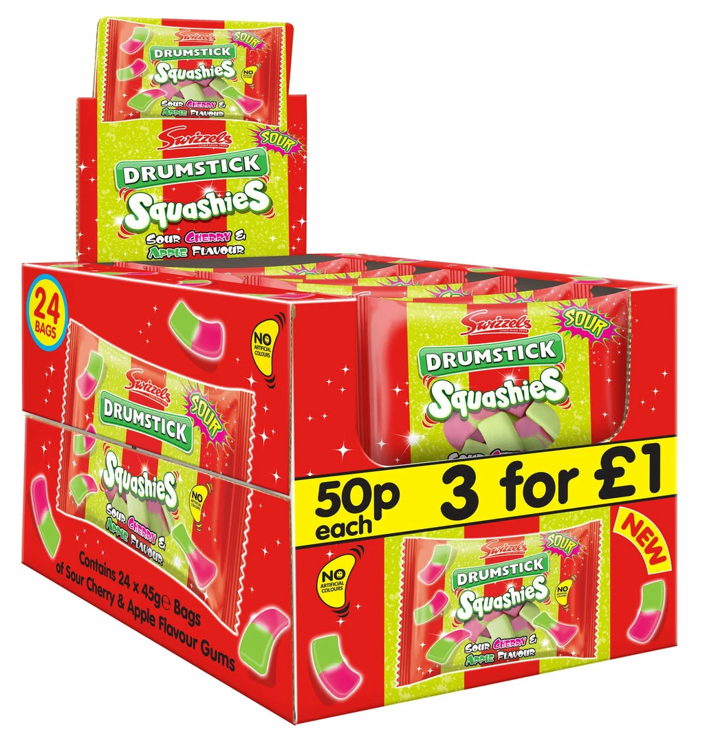 Joys Delights Lolly Shop Online Squashies Sour Cherry & Apple 45g Bulk