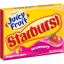 Joy's De'Lights Juicy Fruit Starburst Gum Strawberry Sugar Free