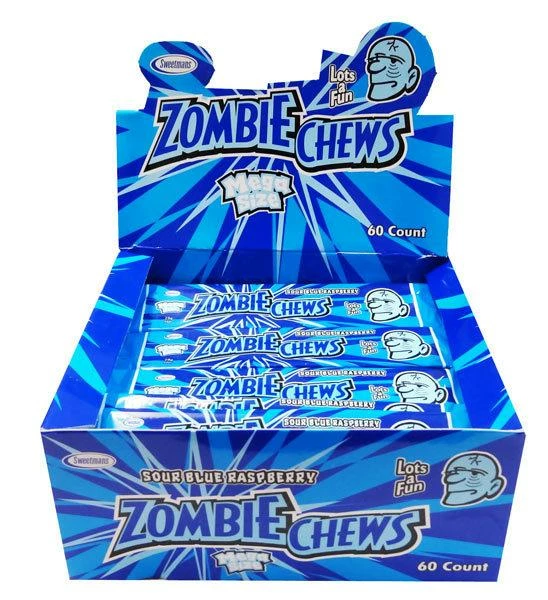Joy's De'Lights Parties Zombie Chews Sour Blue Raspberry Small Bulk