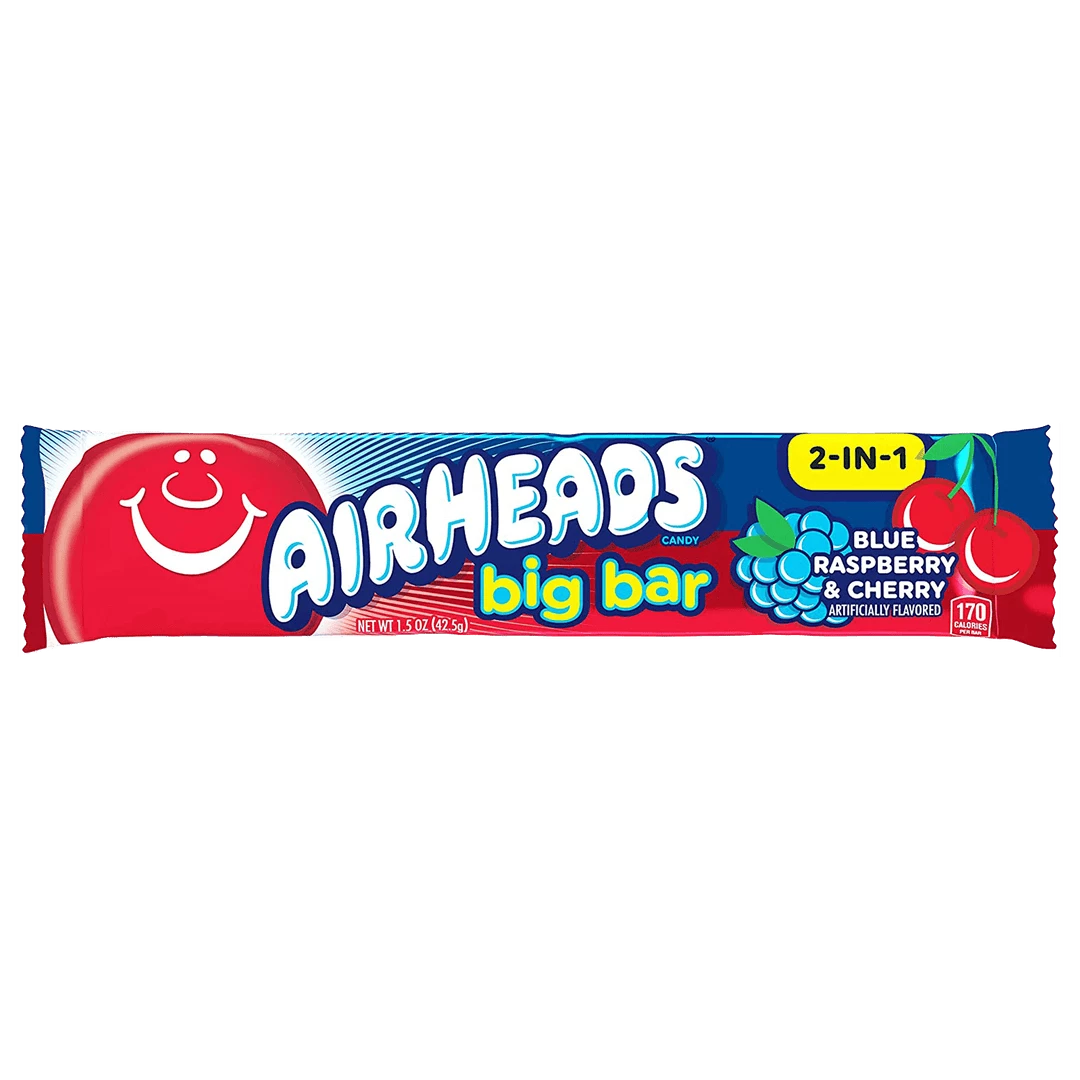 Joy's De'Lights All Candy Airheads Big Bar Blue Raspberry & Cherry