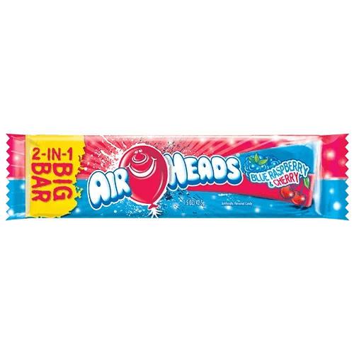 Joy's De'Lights All Candy Airheads Big Bar Blue Raspberry & Cherry