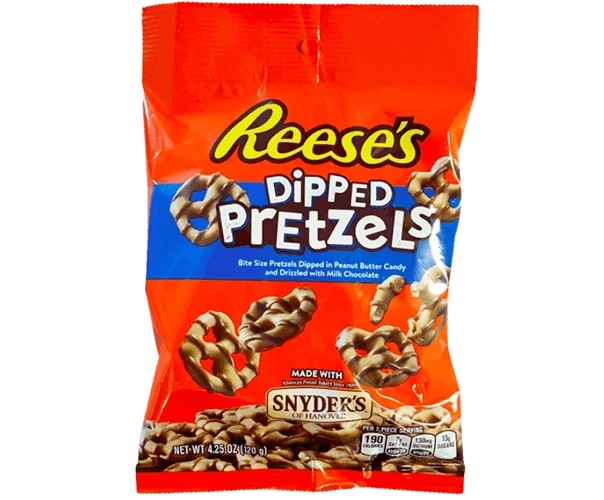 Joys Delights Lolly Shop Online Milk Chocolate Reese's Dipped Pretzels 120g