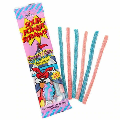 Joys Delights Lolly Shop Online New Arrivals Sour Power Straws Cotton Candy