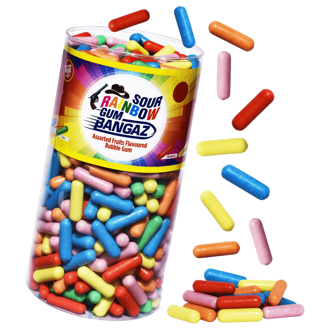 Joys Delights Lolly Shop Online Sour Rainbow Gum Chewing Gum