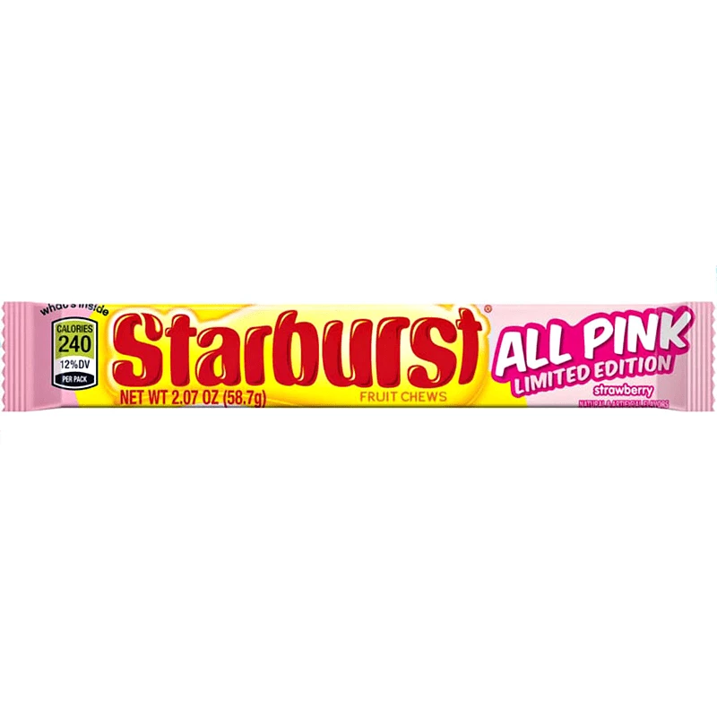 Joys Delights Lolly Shop Online Starburst All Pink Tube 58g Bulk