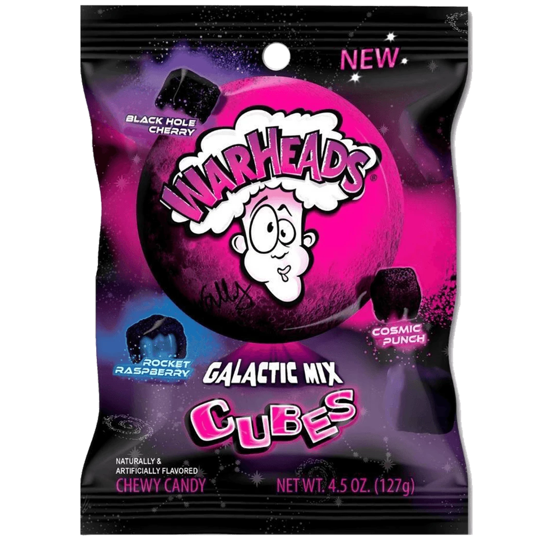 Joys Delights Lolly Shop Online American Lollies Warheads Galactic Mix Cubes 127g