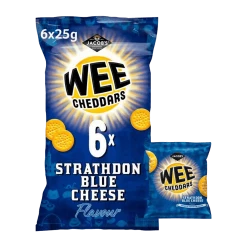 Joys Delights Lolly Shop Online Baked Wee Cheddars Strathodon Blue Cheese 6 Pack UK Chips